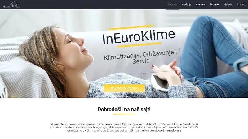 InEuro Klime - Izrada web sajtova Novi Sad - primer radova