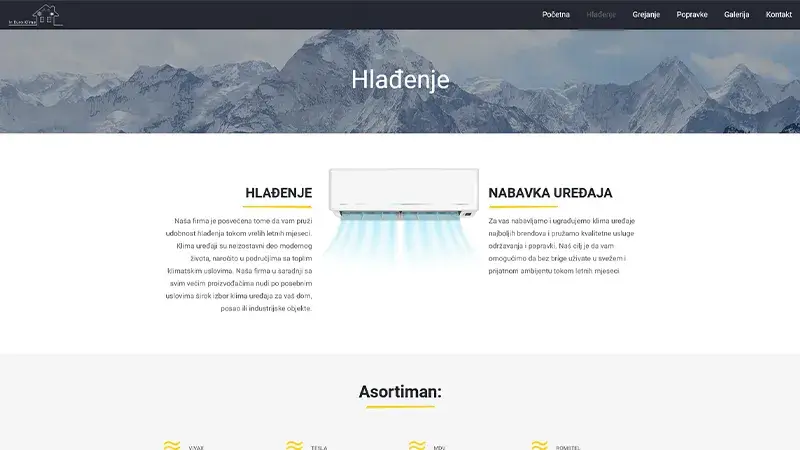 InEuro Klime - Izrada web sajtova Novi Sad - primer radova