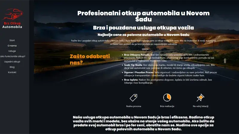 Otkup Automobila Novi Sad - Izrada web sajtova Novi Sad - primer radova