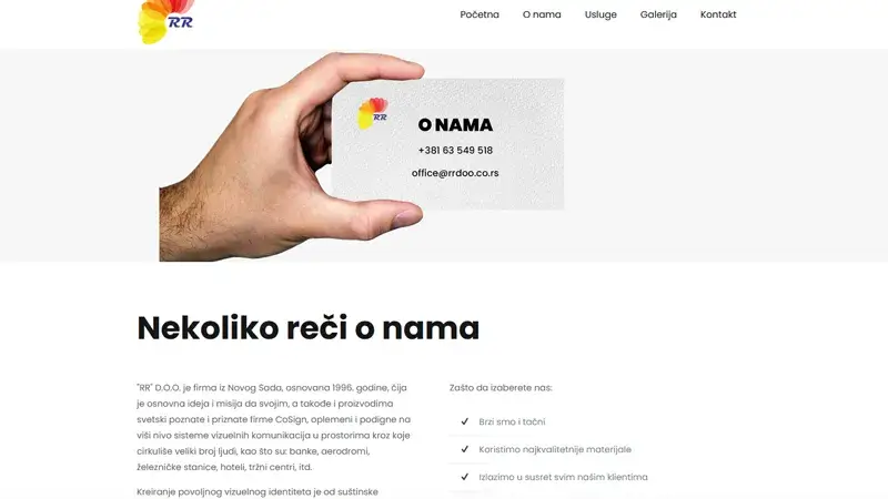 RR DOO - Izrada web sajtova Novi Sad - primer radova