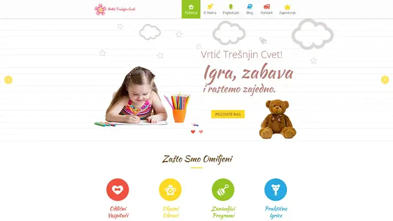 Vrtic Tresnjin Cvet - Izrada web sajtova Novi Sad - primer radova